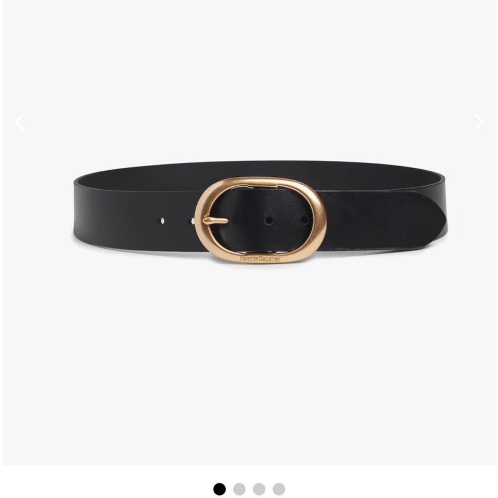 Favorite Daughter Jean Black Belt with Gold Brass Buckle size medium